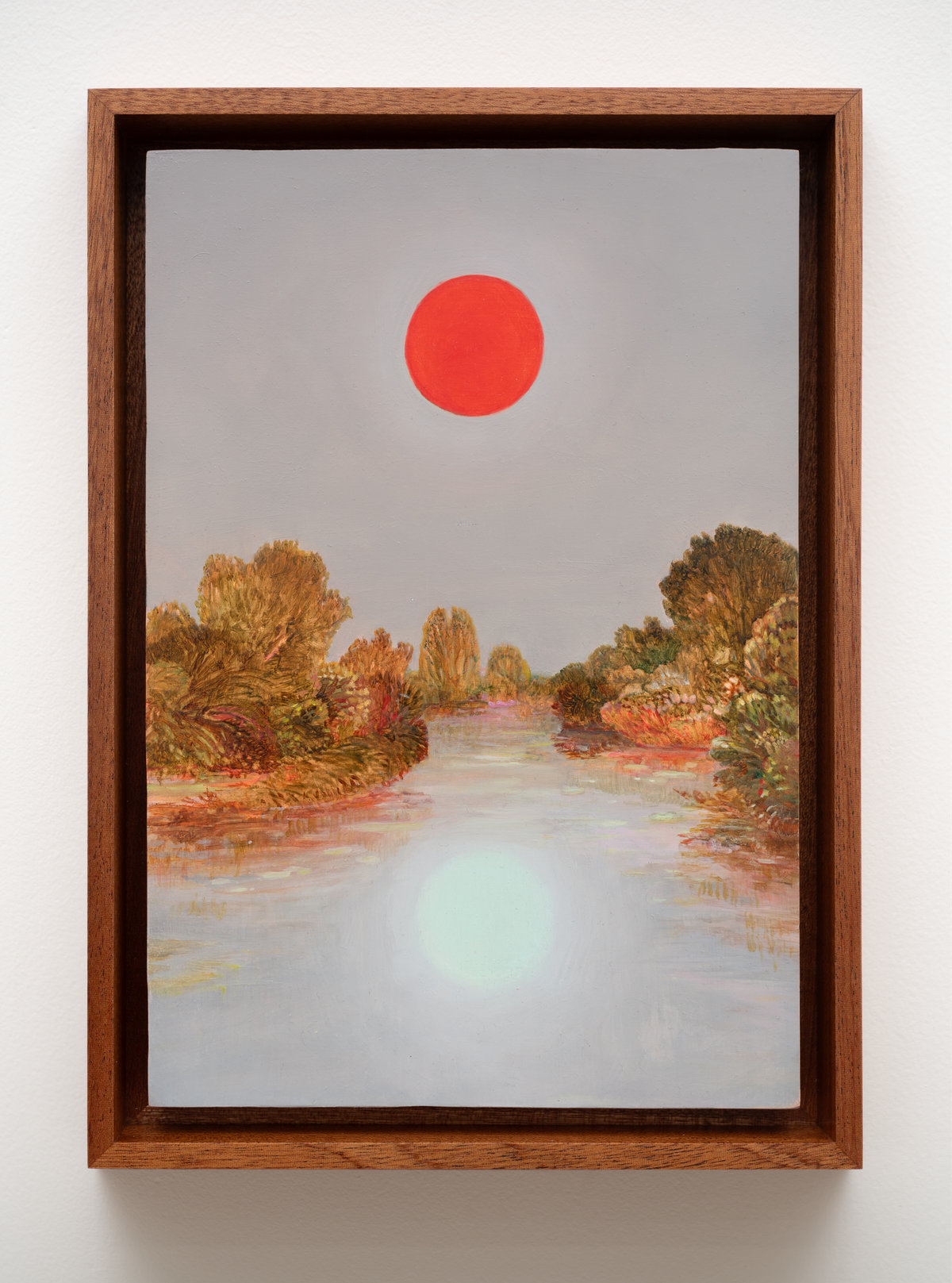 This image depicts a painting by Angela Lane titled 'After Image'. This artwork was created in 2023. Its medium is oil on birch plywood. This work was exhibited with Anat Ebgi Gallery in Los Angeles.