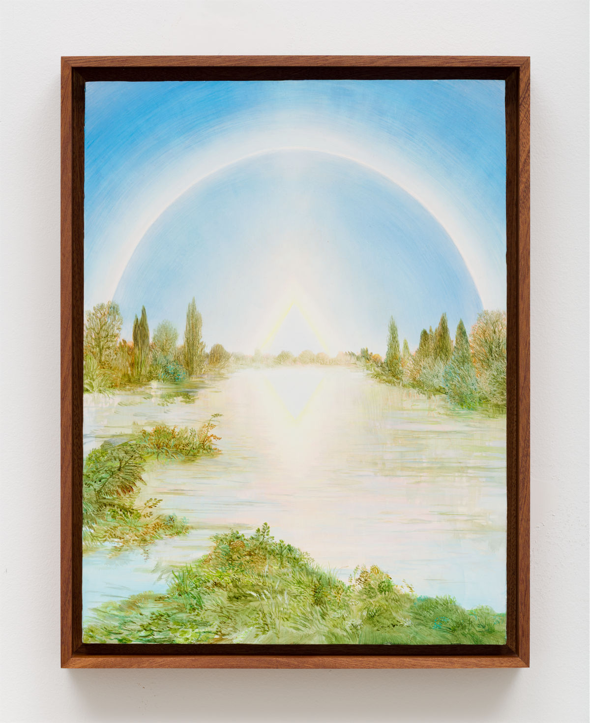 This image depicts a painting by Angela Lane titled 'Diamond Light'. This artwork was created in 2026. Its medium is oil on birch plywood. This work was exhibited in the exhibition 'Phase Shift' with Anat Ebgi Gallery in Los Angeles.