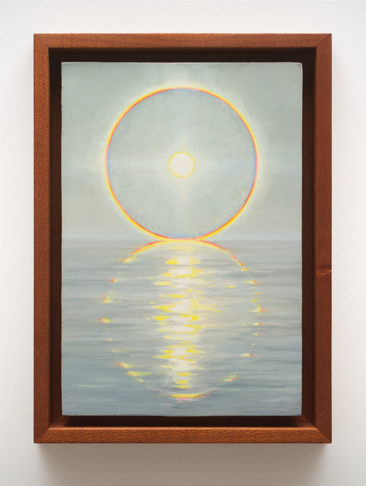 This image depicts a painting by Angela Lane titled 'Lure'. This artwork was created in 2023. Its medium is oil on birch plywood. This work was exhibited with Anat Ebgi Gallery in Los Angeles.