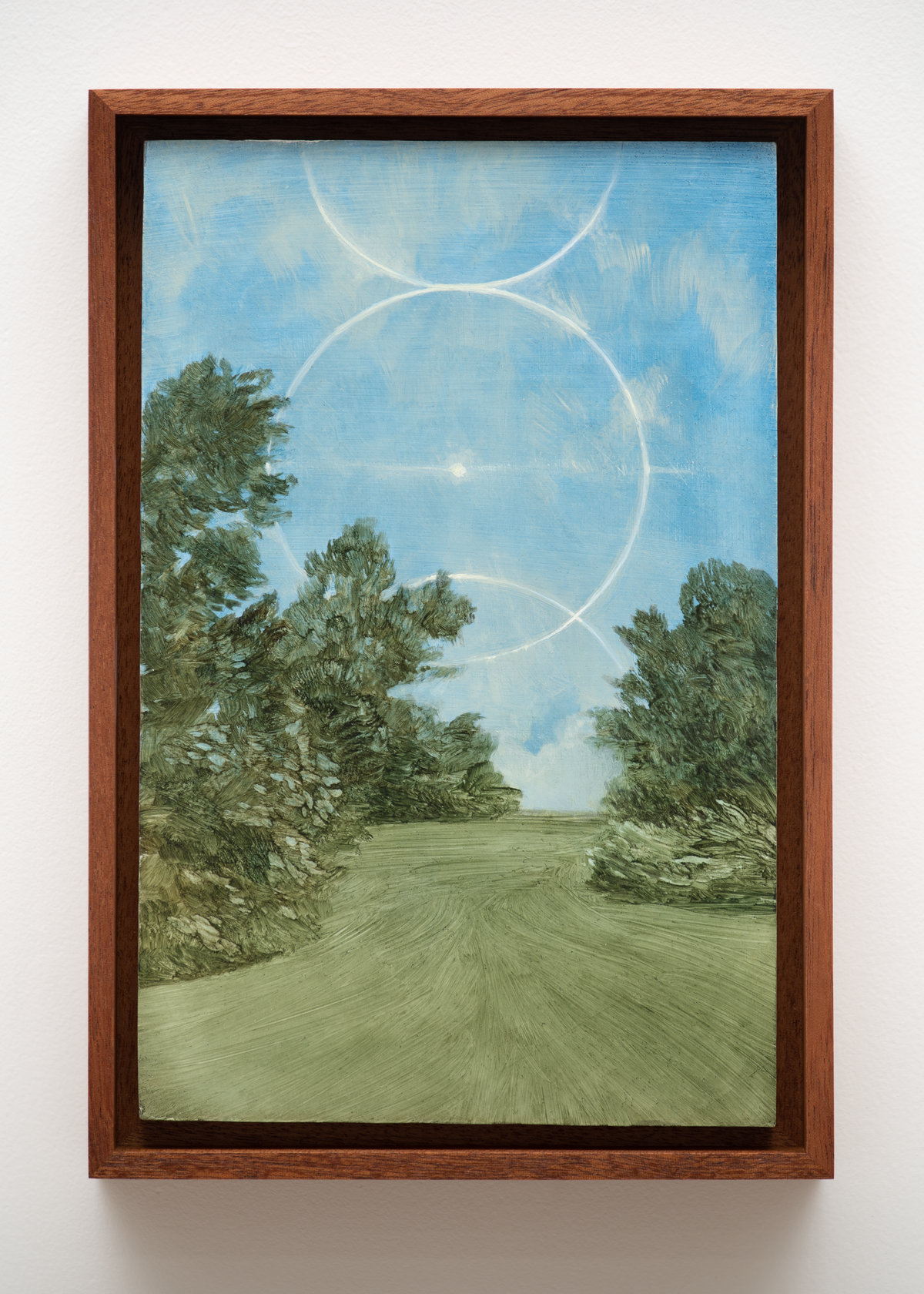 This image depicts a painting by Angela Lane titled 'Phenomenon #51'. This artwork was created in 2021. Its medium is oil on birch plywood. This work was exhibited with Anat Ebgi Gallery in Los Angeles.