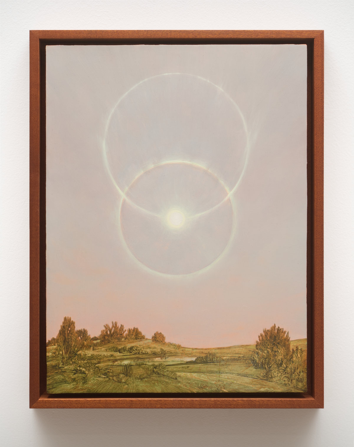 This image depicts a painting by Angela Lane titled 'Phenomenon #56'. This artwork was created in 2023. Its medium is oil on birch plywood. This work was exhibited with Anat Ebgi Gallery in Los Angeles.
