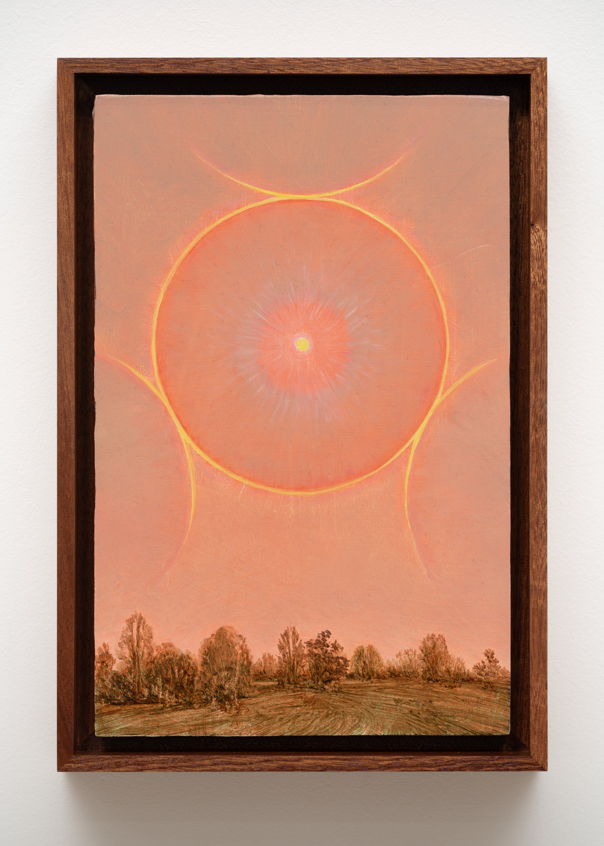 This image depicts a painting by Angela Lane titled 'Supralateral Arcs'. This artwork was created in 2022. Its medium is oil on birch plywood. This work was exhibited with Anat Ebgi Gallery in Los Angeles.